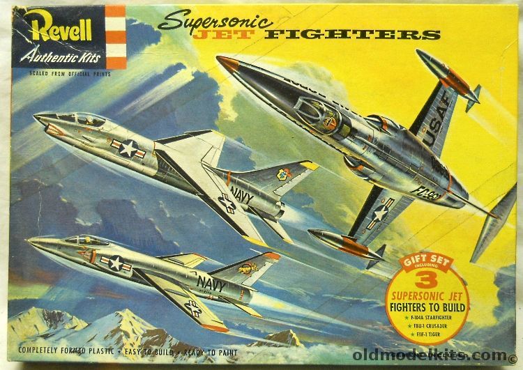 Revell Supersonic Jet Fighter Gift Set F-104A Starfighter F8U-1 Crusader  F11F-1 Tiger - S Issue - (F11F / F8U1), G268-298 plastic model kit